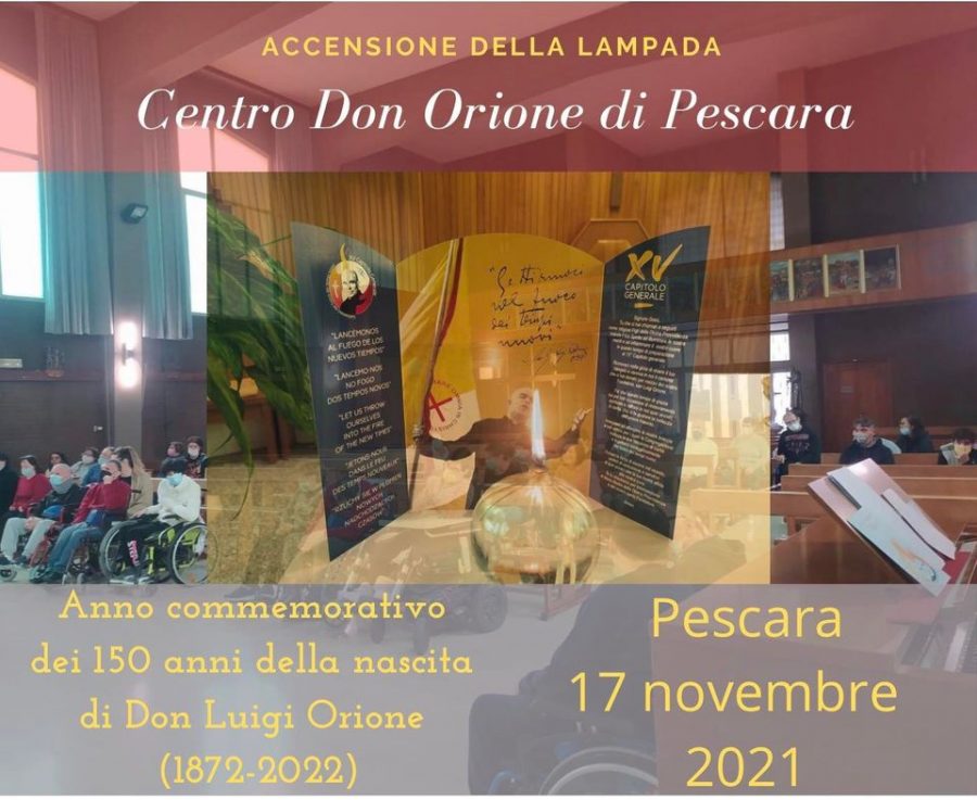 Pescara – Accesa la lampada per i 150 anni della nascita di Don Orione